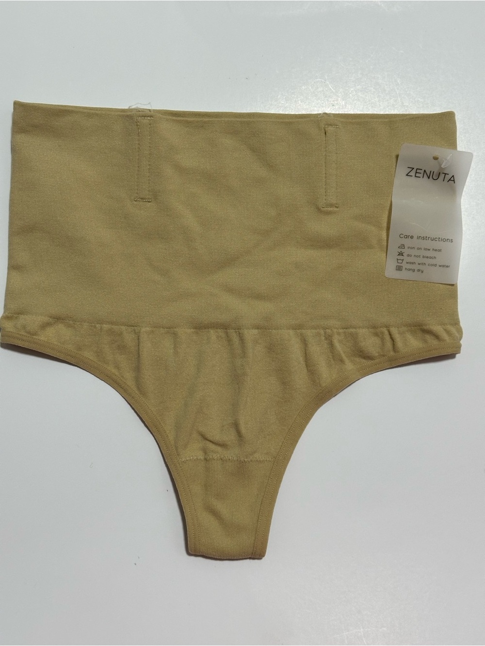 High-Waist Shaping Thong in Beige